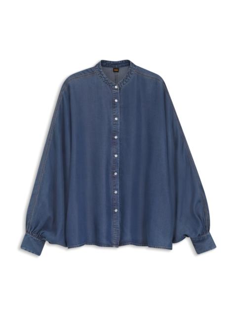 RELAXED-FIT BLOUSE WITH STAND COLLAR