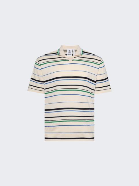 X Wales Bonner Knit Polo Wonder White Stripe