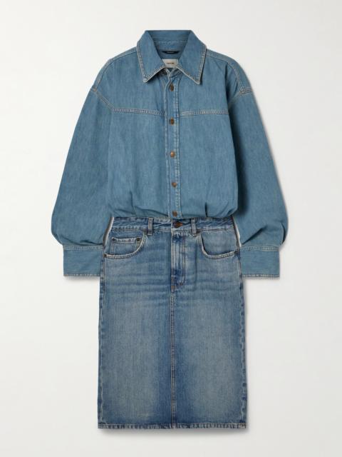 Joelle Two-tone Organic Denim Shirt Dress