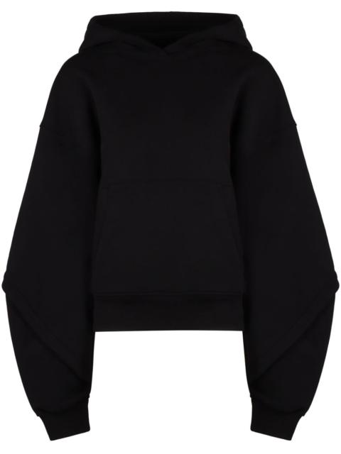 balloon sleeves drawstring hoodie