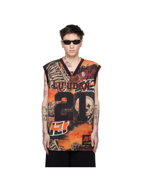 Black & Orange B Ball L-D Tank Top