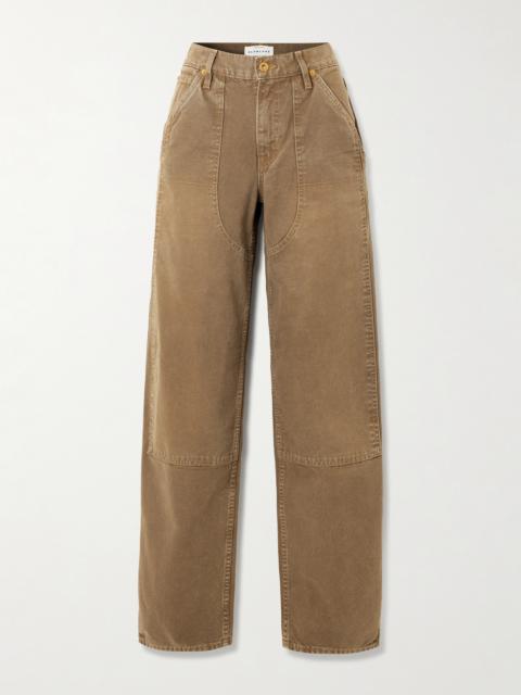 Tess Worker Paneled Cotton-canvas Barrel-leg Pants