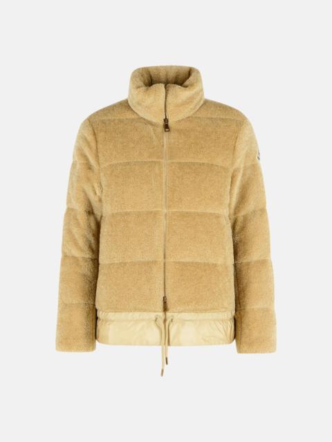 'CEDRE' SHORT DOWN JACKET IN LIGHT BEIGE TEDDY-EFFECT FLEECE