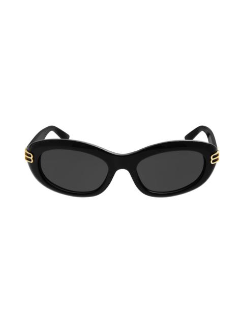 Women's Casino Round Sunglasses  in Black