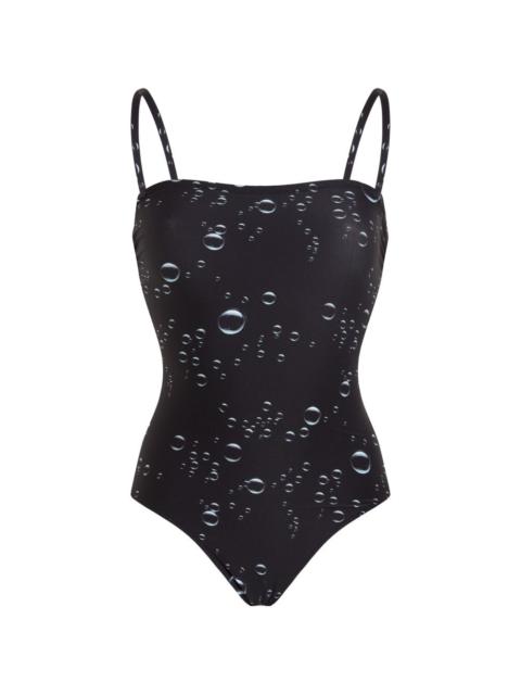 printed bustier swimsuit