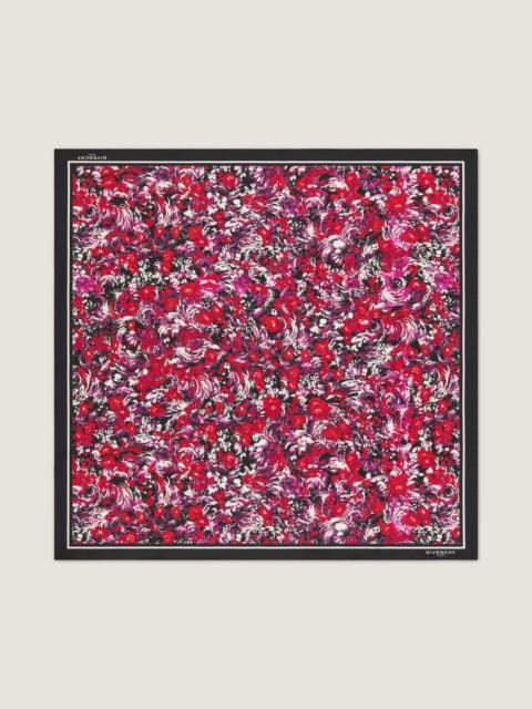 SQUARE IN SILK WITH FLORAL PRINT