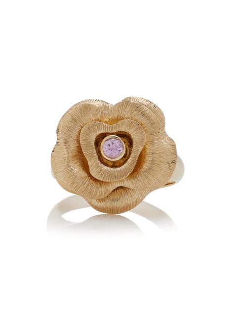 Large 14K Yellow Gold Sapphire Ring gold