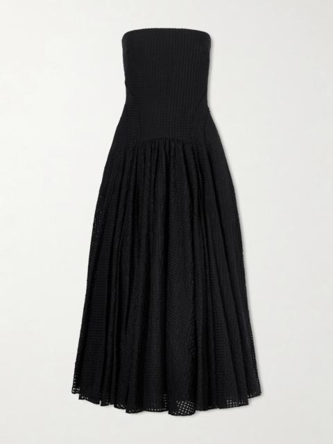 Strapless Woven Midi Dress