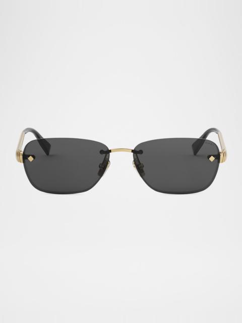 Tubogas Rimless Metal Rectangular Sunglasses