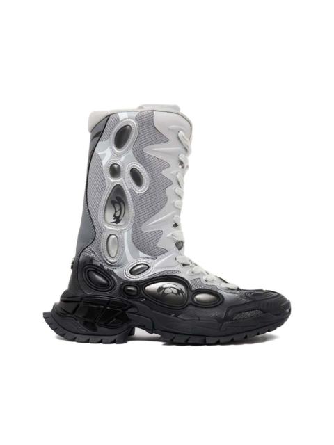 mesh panelled lace-up boots