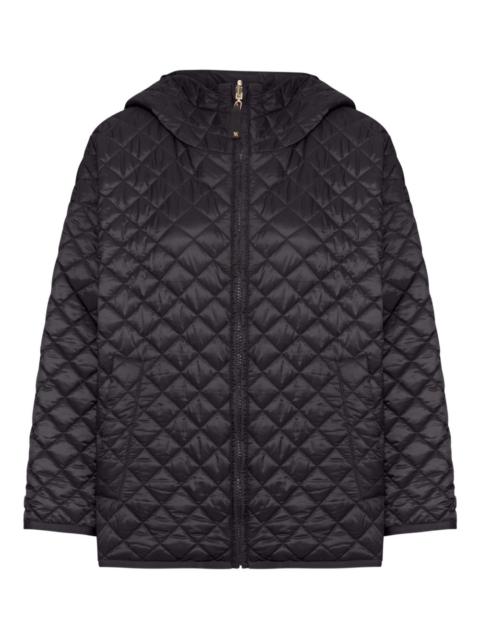 quilted-pattern hooded jacket