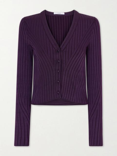 Greer Cropped Ribbed-knit Cardigan