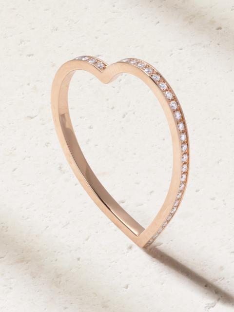 Antifer Heart 18-karat Rose Gold Diamond Ring