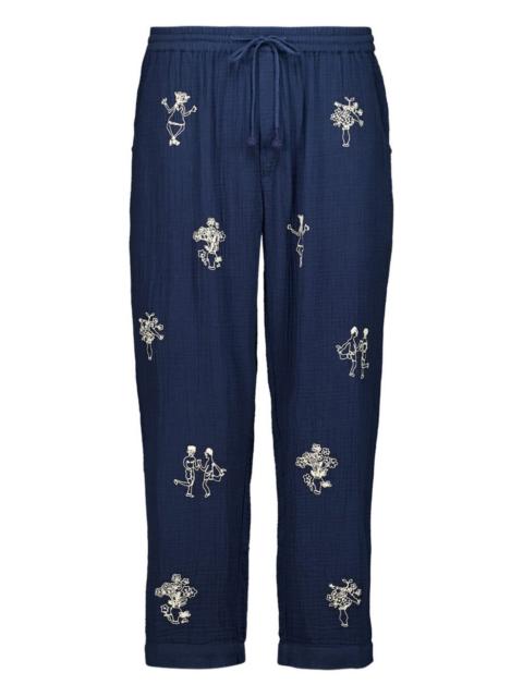 embroidered-sketches trousers