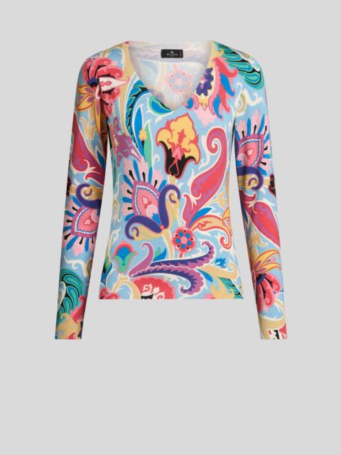 SWEATER WITH MULTICOLOURED FLORAL PRINT
