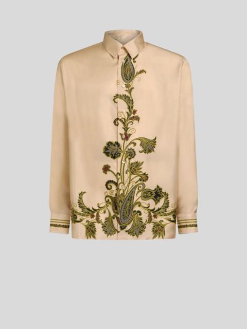 SILK SHIRT WITH PLACED PRINT