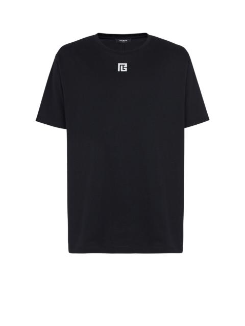 T-shirt in eco-responsible cotton with reflective Balmain maxi logo print