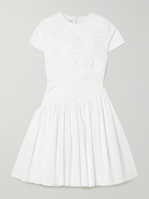 Paloma Gathered Cotton-blend Poplin Mini Dress