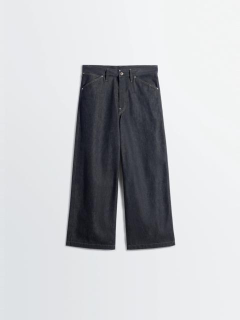 WIDE PANT WITH STUDS IN DENIM