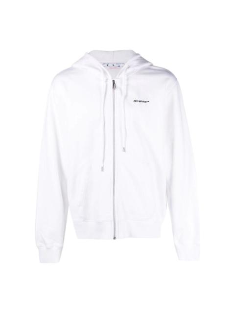 Off-White Diag-Print Zip-Up Hoodie OMBE013C99FLE0070110