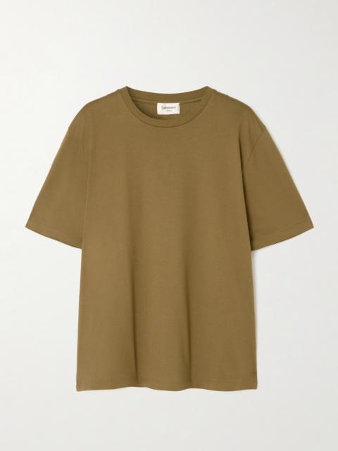 Embroidered Cotton-jersey T-shirt