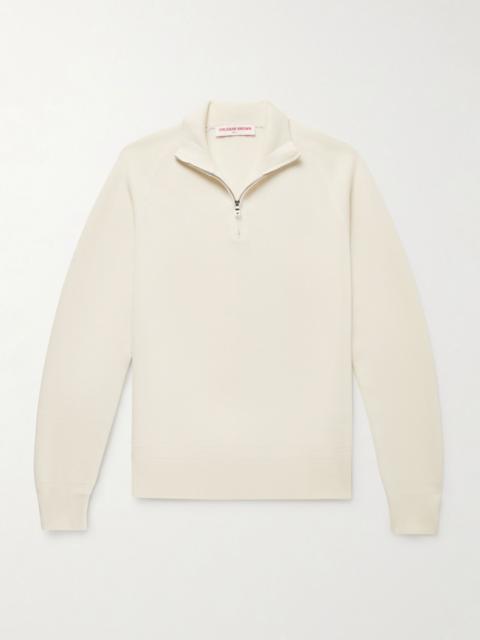 Lennard Slim-Fit Merino Wool Half-Zip Sweater Ecru