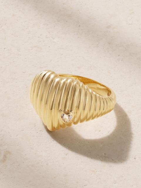 Chevaliere Berlingot 9-karat Gold Topaz Signet Ring