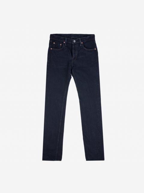 IH-666S-SLBOD 16OZ SLUBBY SELVEDGE DENIM SLIM STRAIGHT CUT JEANS - INDIGO OVERDYED BLACK