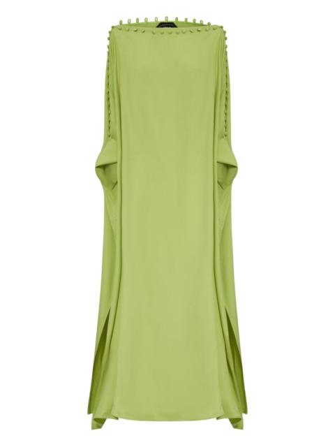 one-shoulder button-detail kaftan