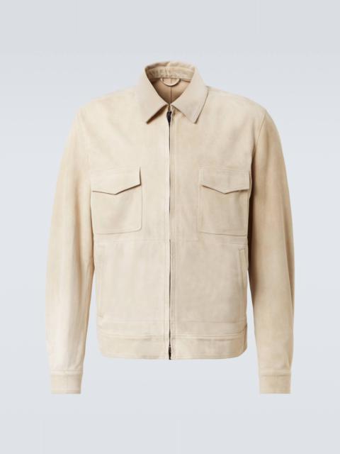 Suede bomber jacket