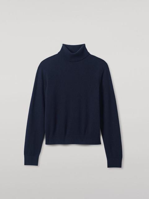 Classic Cashmere Navy Roll Neck Jumper