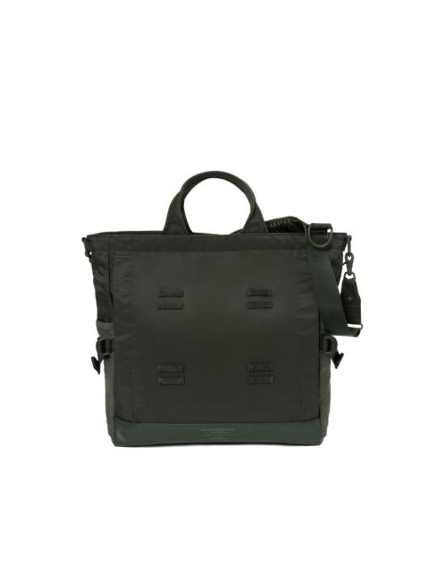 appliqué top handle tote bag