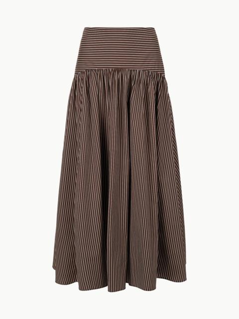 STAUD PROCIDA SKIRT DARK OAK MICRO STRIPE
