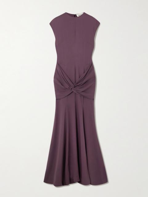 Ames Knotted Draped Stretch-jersey Maxi Dress