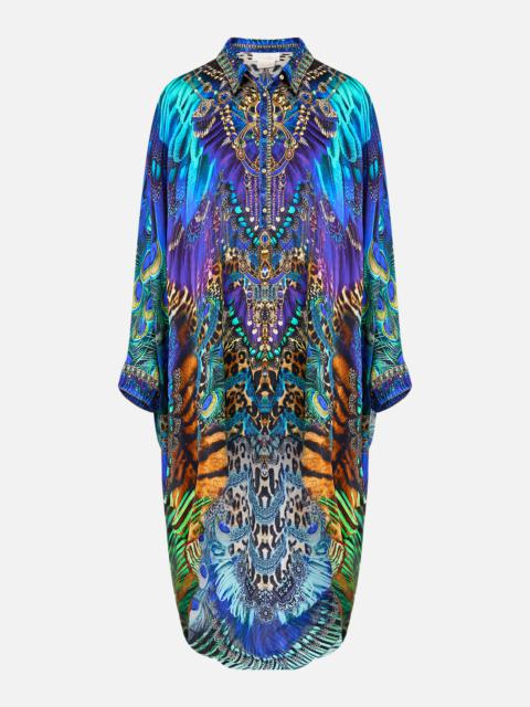 BUTTON UP TOP WITH DRAPED BACK