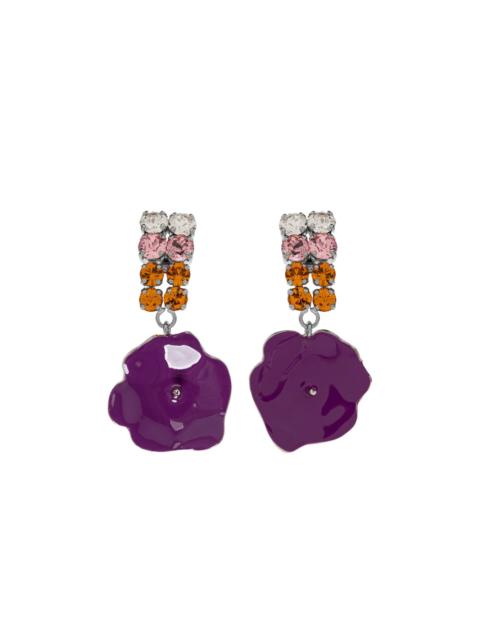 flower-design embellished earrings