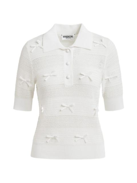 bow-embellishment polo top