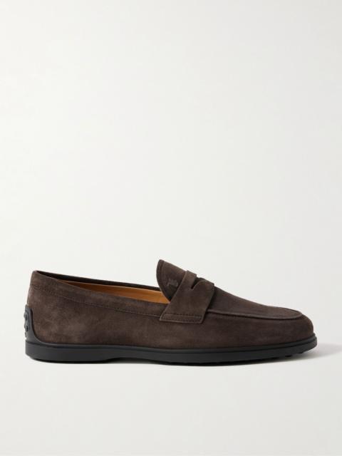 Suede Penny Loafers Dark brown