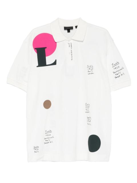graphic-print polo shirt