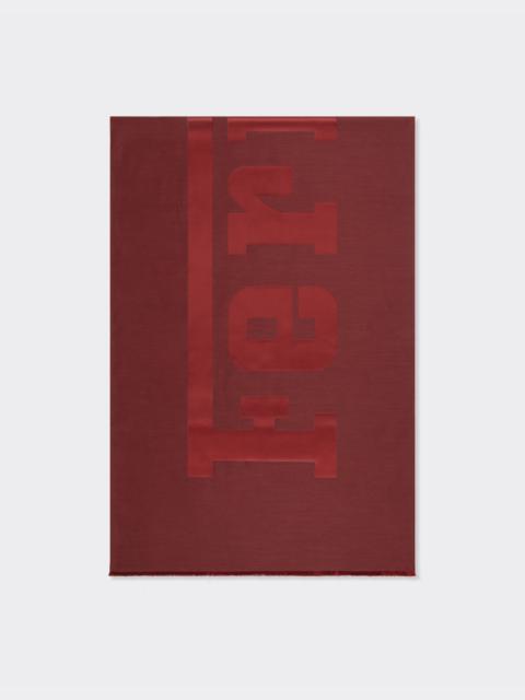 Wool and silk scarf with Ferrari logo
