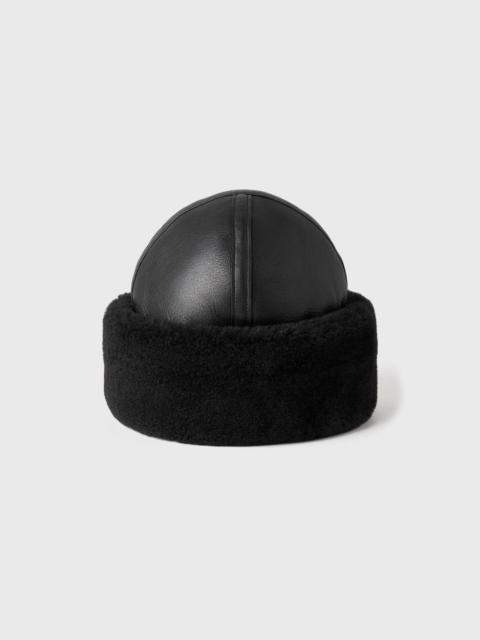 Shearling winter hat black