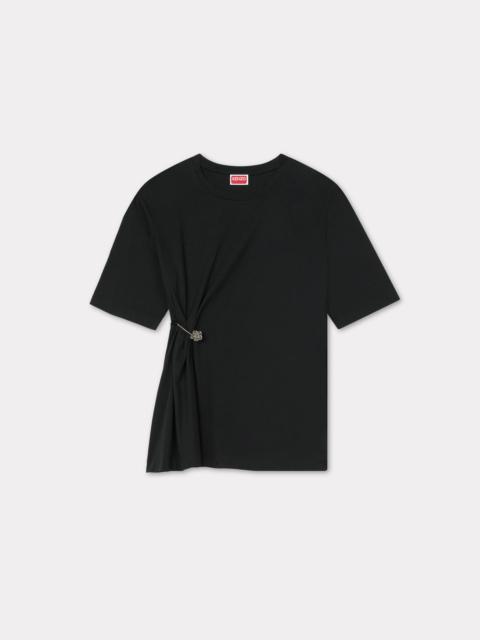 'Boke Flower' pin drap detail T-shirt in cotton