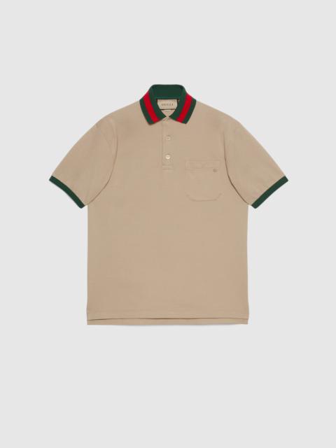 Cotton piquet polo with Web collar