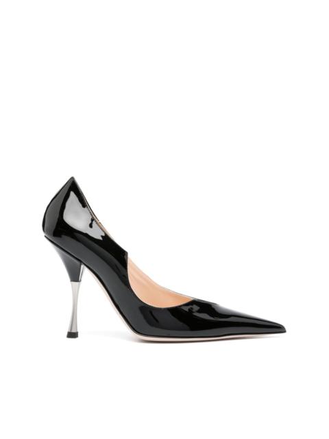 cut-out-detail leather pumps