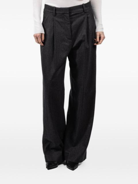 pleated tailored trousers