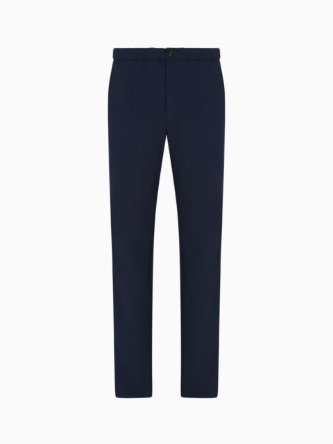 ICON 3D PIQUÉ-EFFECT CRÊPE JERSEY TROUSERS