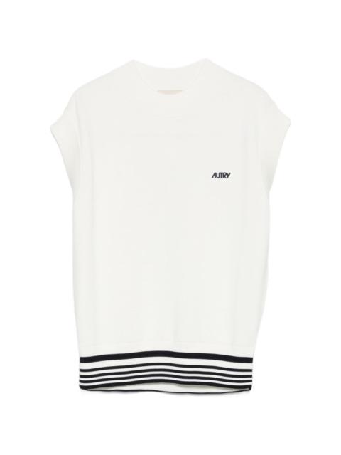 stripe-detailed knitted vest