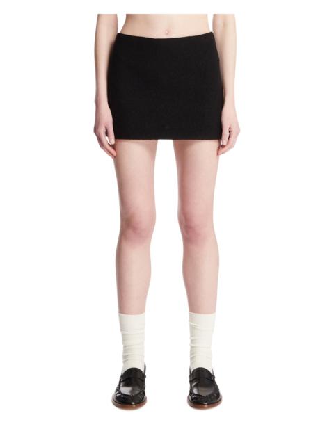 Black Wool Miniskirt