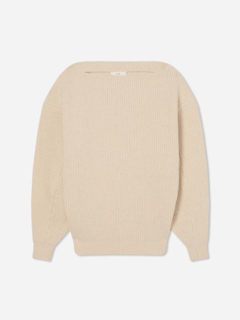 Oversized Boatneck Sweater in Wool Cashmere