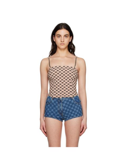 Beige Monogram Tank Top